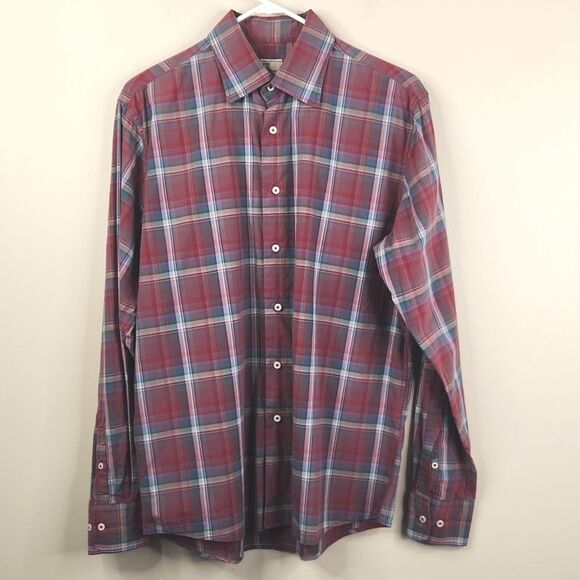 Mason's Plaid Pattern Long Sleeve Flannel Button Down Shirt Medium - Picture 1 of 4